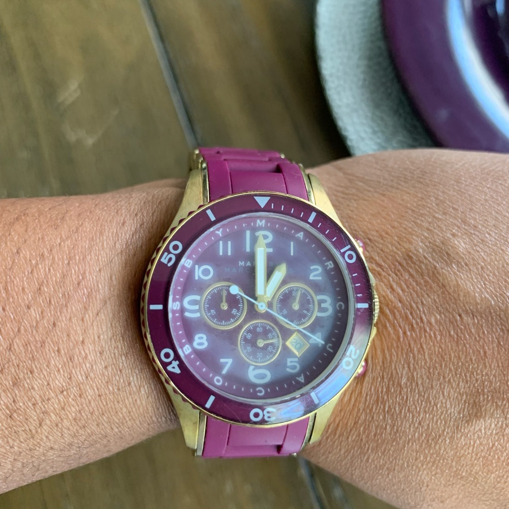 Purple Marc Jacob’s watch.